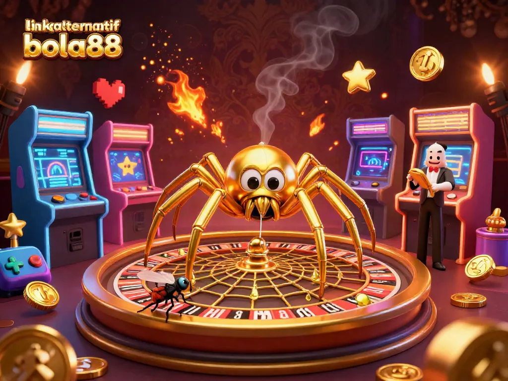 Engage with the exciting link alternatif bola88 as a fly nervously bets in a vibrant 3D casino scene.