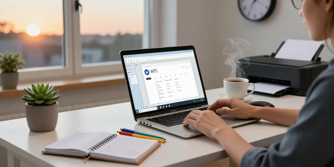WPS Download in action on a modern laptop at a stylish home office setup.